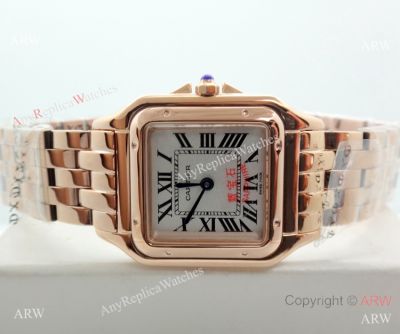 Panthere De Cartier Silver Dial Rose Gold watch 27mm Medium size